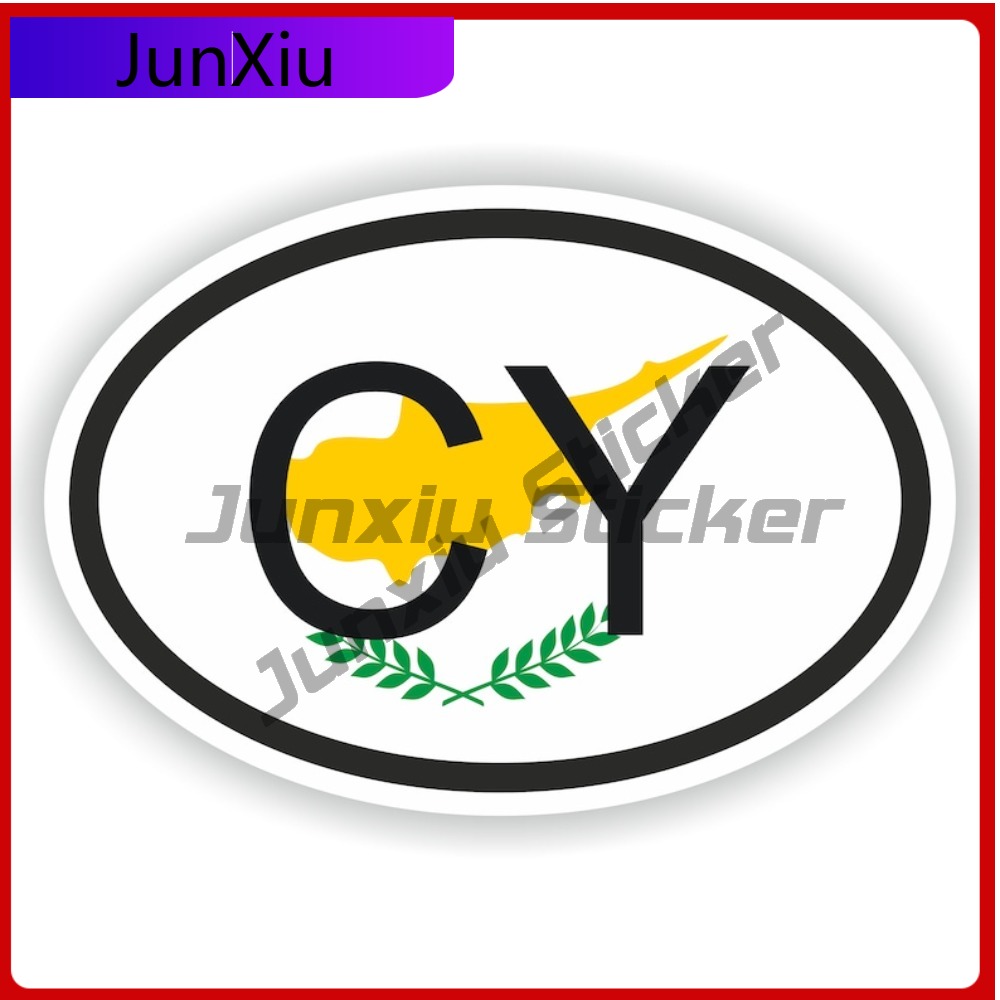 Car Accessories Cyprus - 키프러스 타원형 국가 코드 Cy 플래그