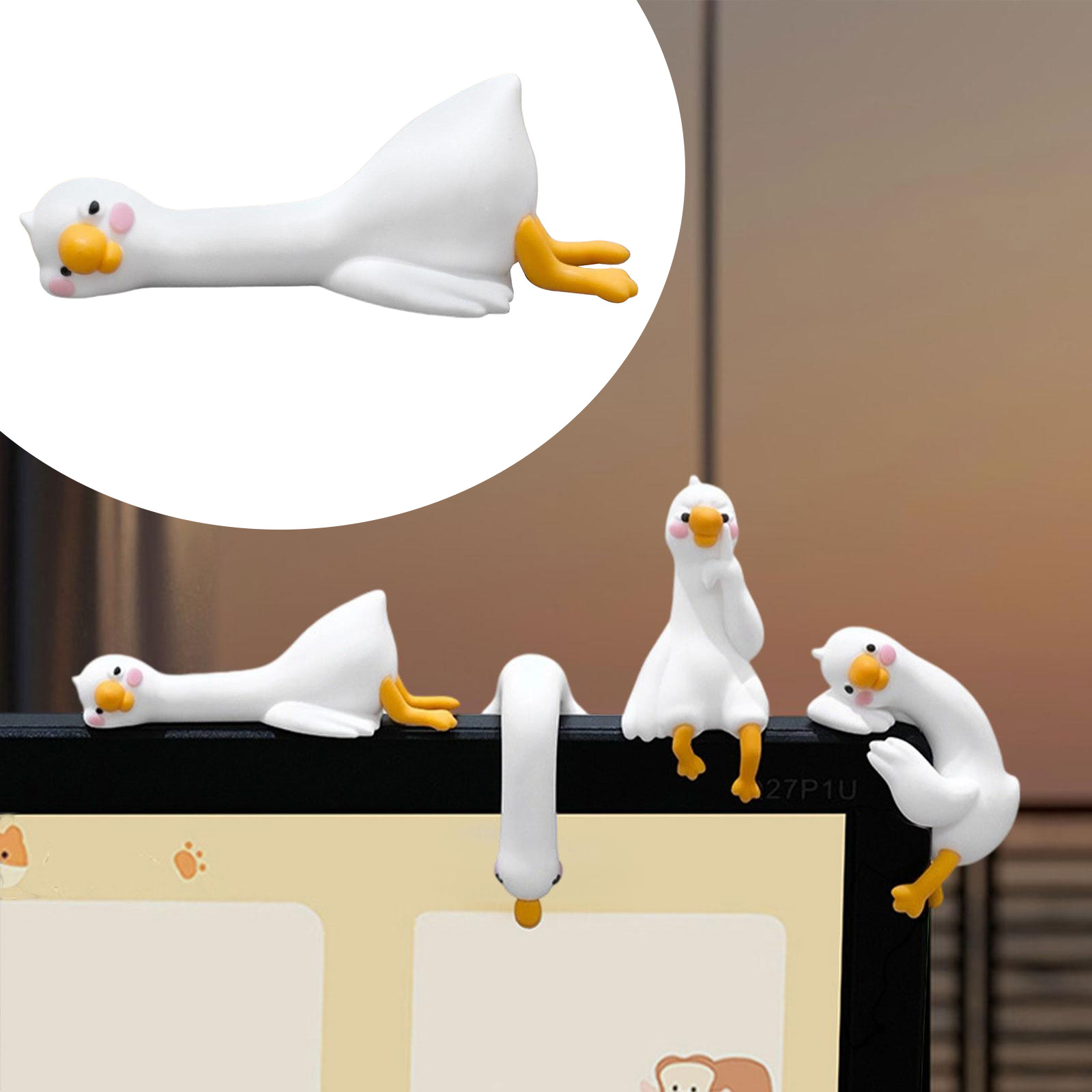 Car Accessories Gift Ideas - 귀여운 3D 오리 피규어 미니 레진