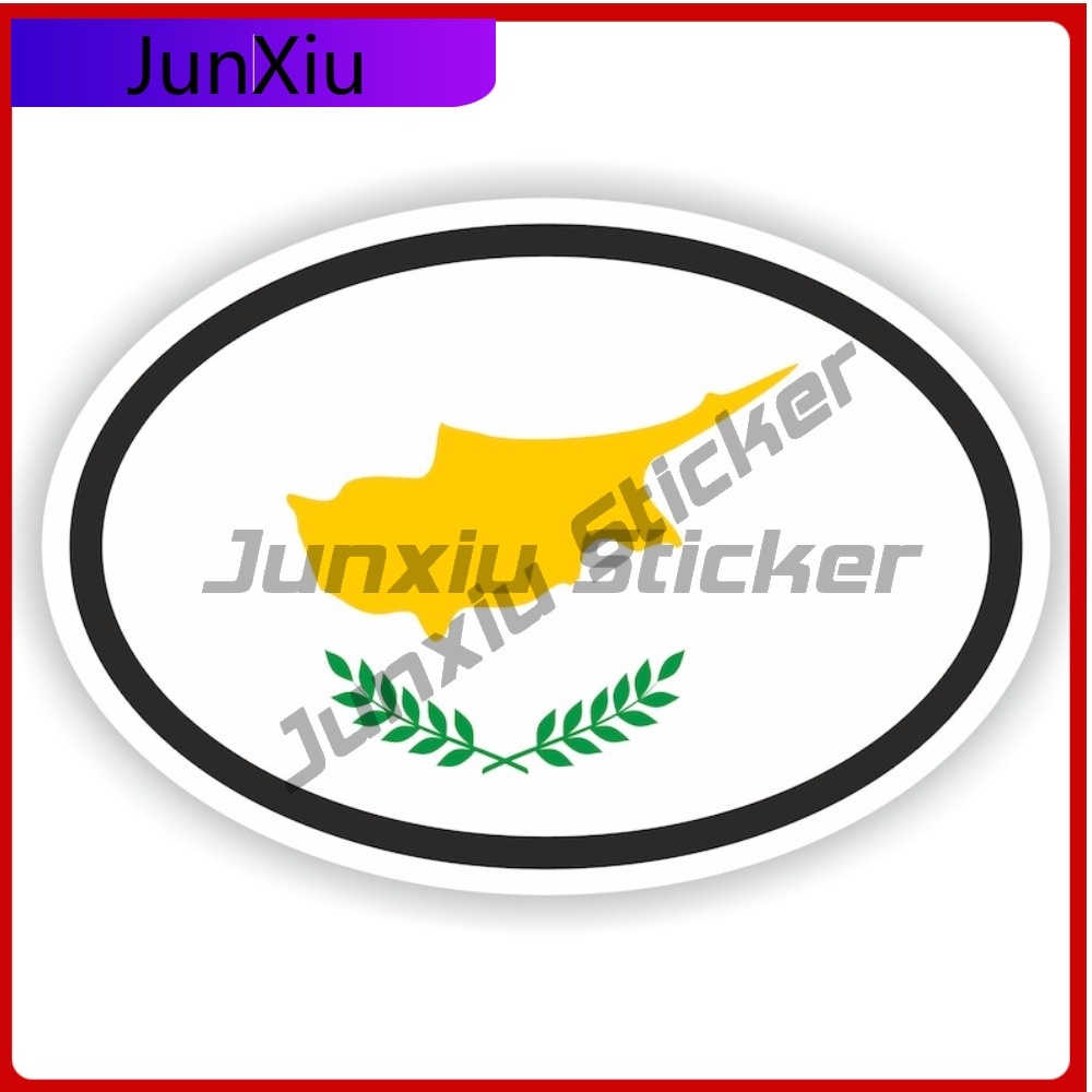 Car Accessories Cyprus - 키프러스 국기 타원형 스티커 방수 데칼