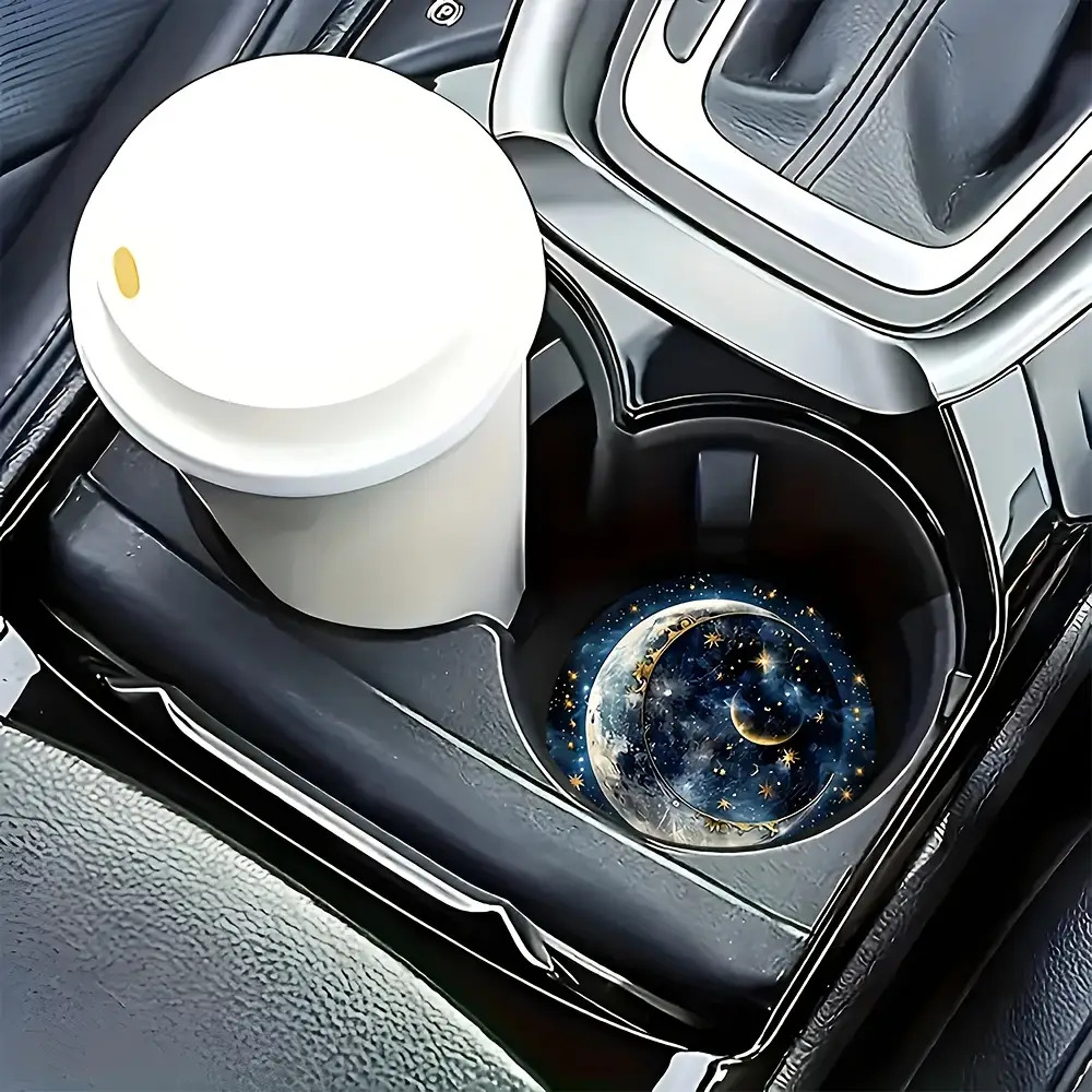 2개 별이 빛나는 밤하늘 달 모양 자동차 컵 받침 -  - Car Accessories For Women 리뷰 및 가격