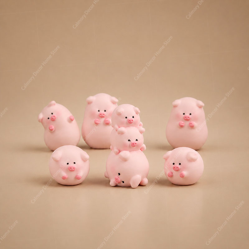 1PC 귀여운 미니 돼지 장식품 만화 돼지 그림 마이크 - Car Accessories Oman 리뷰 및 가격