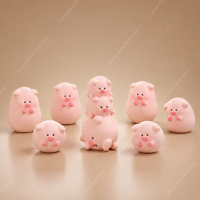 1PC 귀여운 미니 돼지 장식품 만화 돼지 그림 마이크 - Car Accessories Oman 리뷰 및 가격