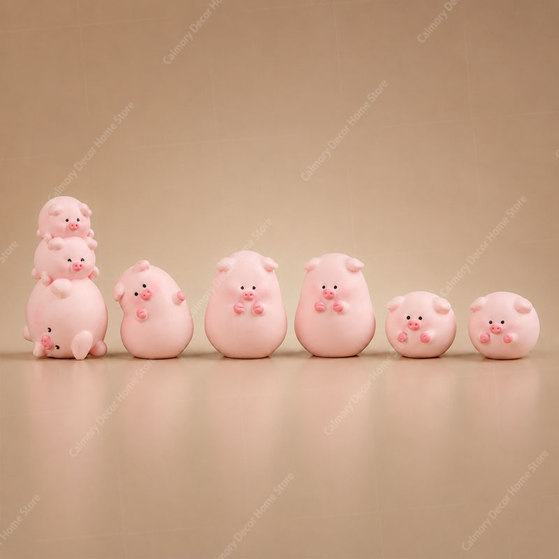 1PC 귀여운 미니 돼지 장식품 만화 돼지 그림 마이크 - Car Accessories Oman 리뷰 및 가격