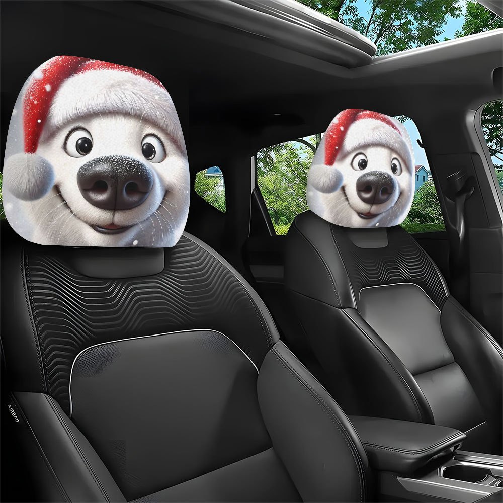 2개 크리스마스 모자, 귀여운 강아지 자동차 머리 받침 - Car Accessories For Winter 리뷰 및 가격